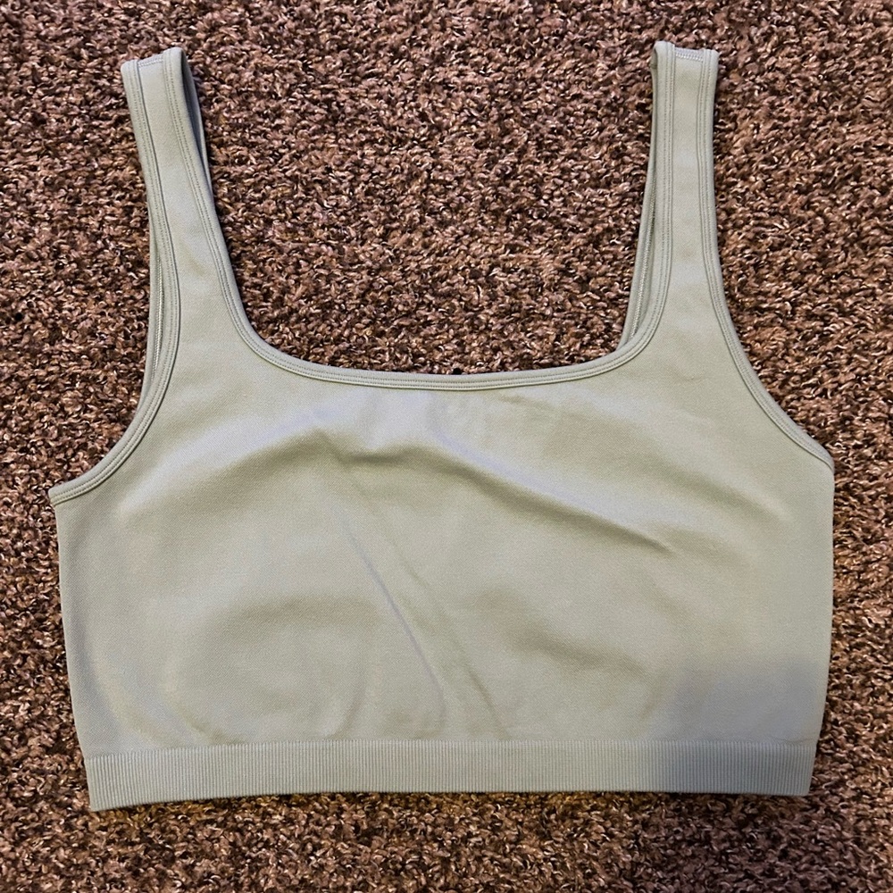 Aritzia golden mint green sports bra
